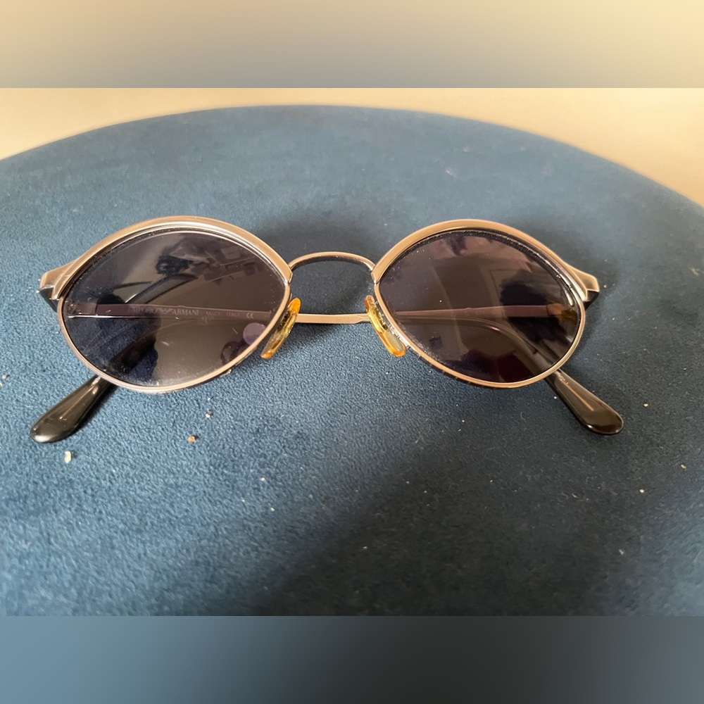 Emporio Armani Gold Frame Sunglasses with Dark Lenses